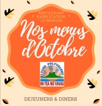 Manuia menus du mois d&#039;octobre