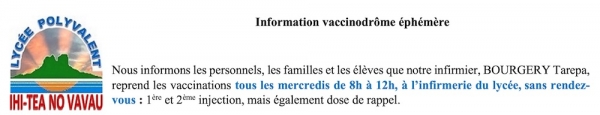 Information vaccinodrôme éphémère