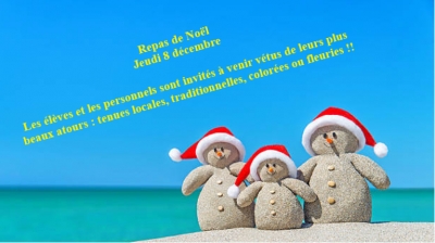 Repas de Noël: Jeudi 8 décembre